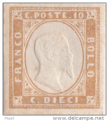 SI53D Italia Italy Italian States Sardinia Sardegna Sardinien 10 C. Nuovo MLH 1855 14Ea - Sardegna