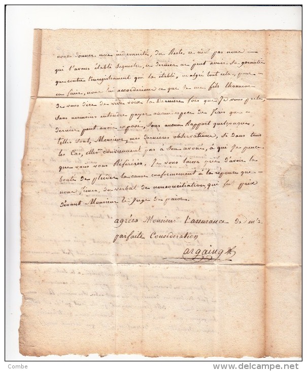 FRANCE 1825  LETTRE ÉCRITE DE ST YBARS . MP 8 / SAVERDUN TAXE PLUME 2 POUR PAMIERS/ 2804 - 1801-1848: Precursors XIX