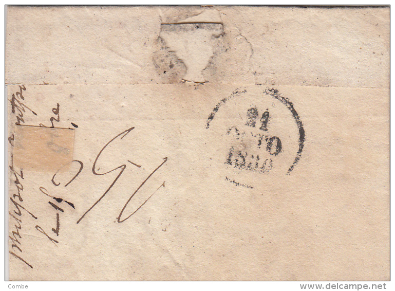 FRANCE 1830  LETTRE ÉCRITE DE MONPASIER DORDOGNE . MP 23 / MONPASIER TAXE PLUME 6 POUR LYON / 5555 - 1801-1848: Precursors XIX