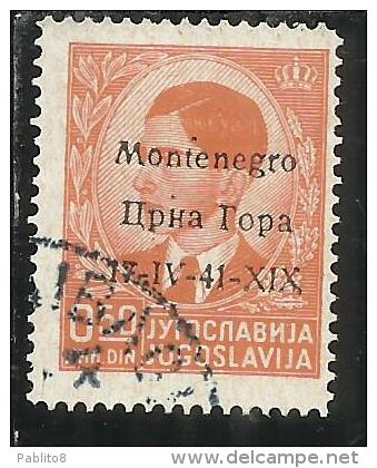 MONTENEGRO 1941 SOPRASTAMPATO 50 P NON EMESSO NOT ISSUE USATO USED OBLITERE´ - Montenegro