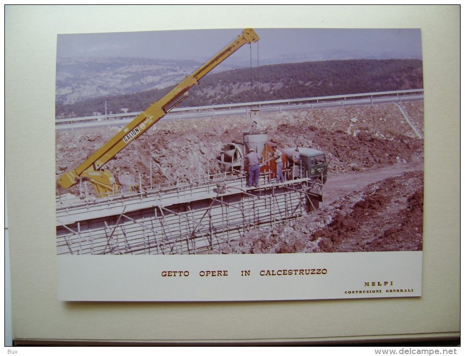 1971 MELPI COSTRUZIONI ROMA SUPERSTRADA FONDO VALLE TAMMARO BENEVENTO  ALBUM FOTOGRAFICO CON ENORMI FOTO