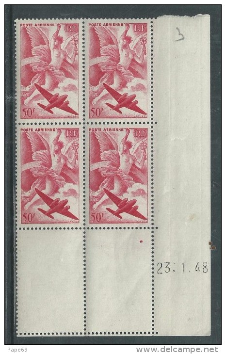 France P. A. N° 17 XX Iris En Bloc De 4 Coin Daté Du 23 . 1  . 48,  Sans Charnière, TB - Andere & Zonder Classificatie