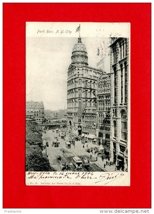 USA - New-York City - Park Row 1904 - Pour Graville -Sainte-Honorine - Parchi & Giardini