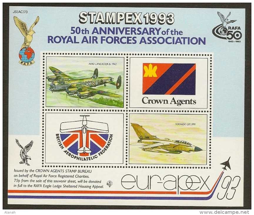 STAMPEX 1993 50th Anniversary Of The ROYAL AIR FORCES ASSOCIATION - Erinnophilie