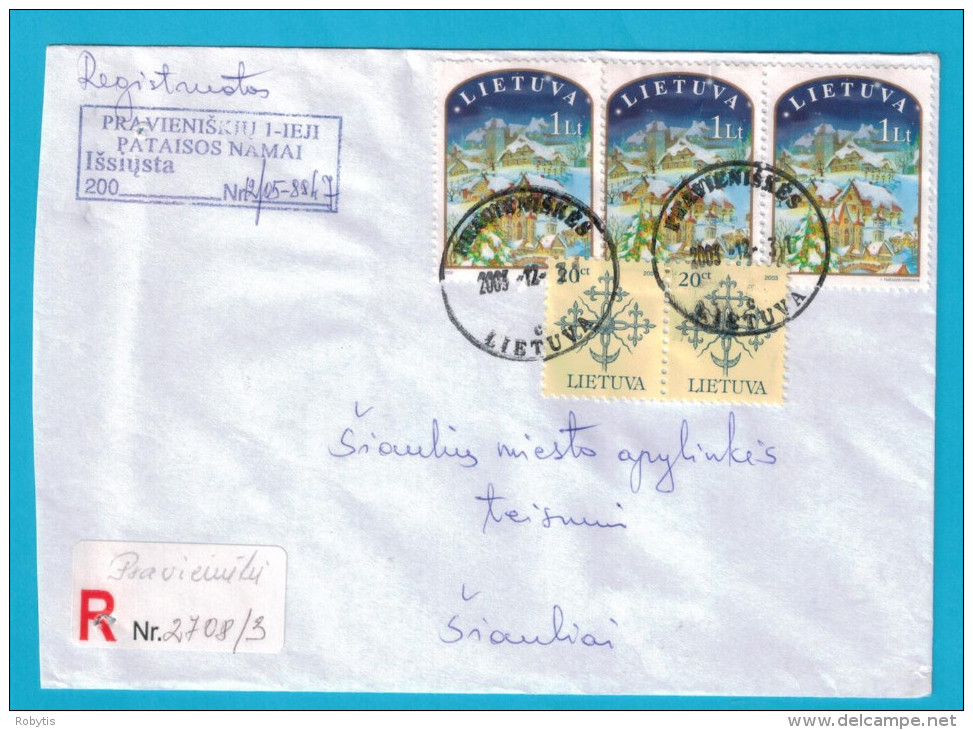 Lithuania Cover Sent From Pravieniskes To Siauliai 2003 - Lituania