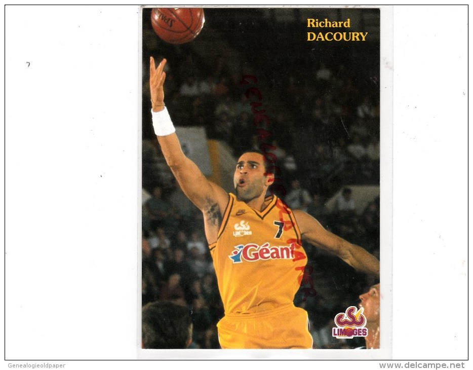 87 - LIMOGES - CSP -  BASKET BALL- SAISON 95-96-  RICHARD DACOURY - Basketball