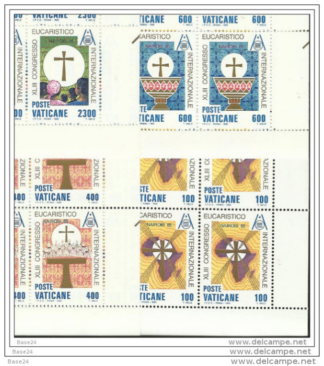 1985 Vaticano Vatican CONGRESSO NAIROBI CONGRESS 20 Serie Di 4v. Foglio MNH** Sheets - Nuovi