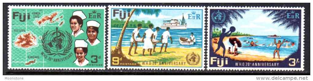 Fiji QEII 1968 3/- WHO Set Of 3, MNH - Fiji (...-1970)