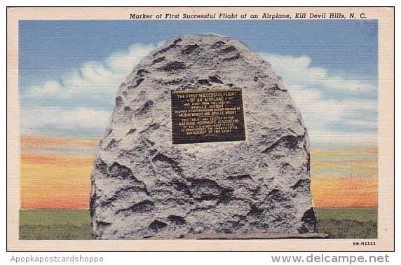 North Carolina Kill Devil Hills Marker Of First Successful Flight Of An Airplane - Autres & Non Classés