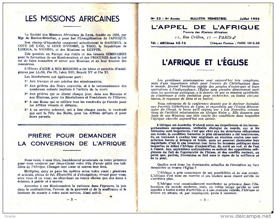 DO-63 REF 62  L APPEL DE L AFRIQUE MISSIONS AFRICAINES 1955 - Non Classés