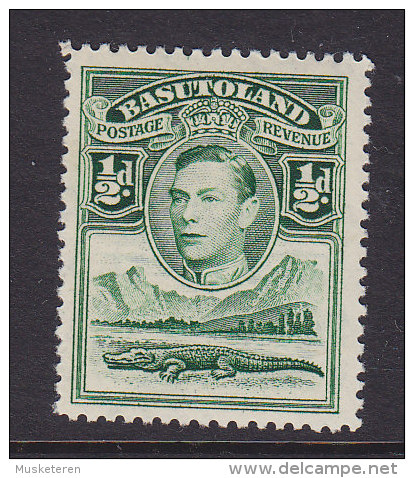 Basutoland 1938 Mi. 18    ½d. George VI. & Crocodile Krokodil MH* - 1933-1964 Crown Colony