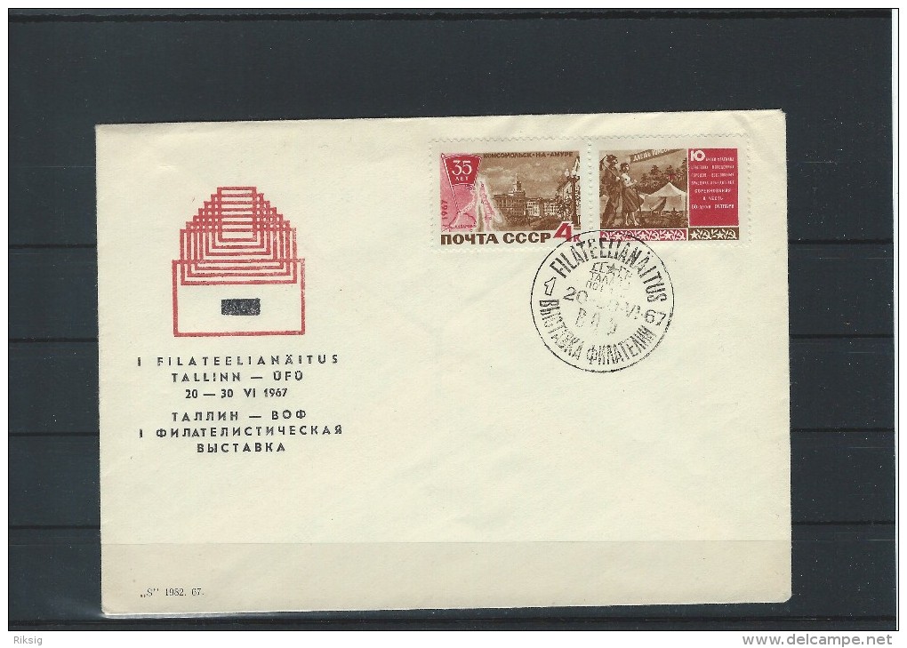 Cover. Filateelianäitus  Talllinn - ÜFÜ  20-30 VI 1967.  Russia. # 512 # - Post