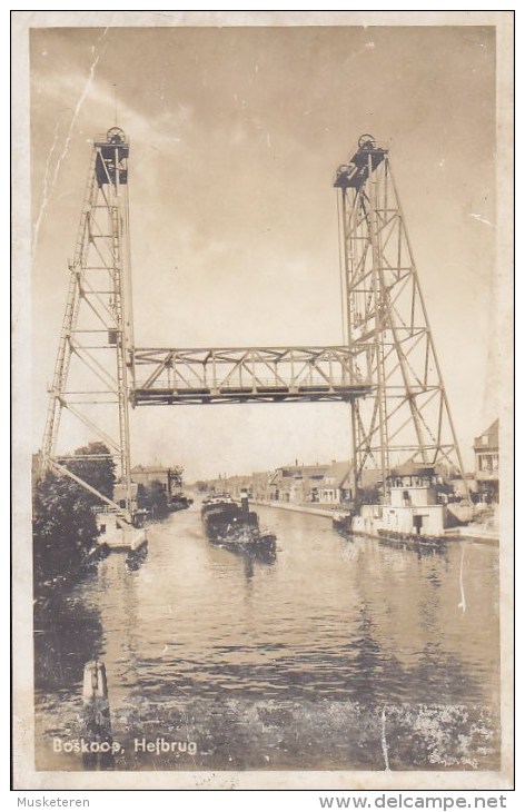 Netherlands PPC Boskoop Hefbrug Bridge Brücke Pont 1948 Echte Real Photo Véritble (2 Scans) - Boskoop