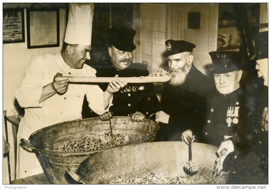 Royaume Uni Londres Christmas Pudding Invalides Ancienne Photo De Presse 1938 - Other & Unclassified