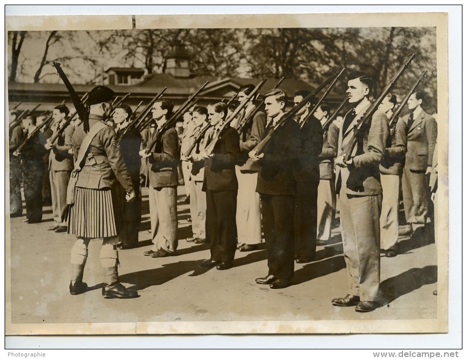 Royaume Uni Londres Entrainement Des Recrues Ancienne Photo De Presse 1939 - Autres & Non Classés