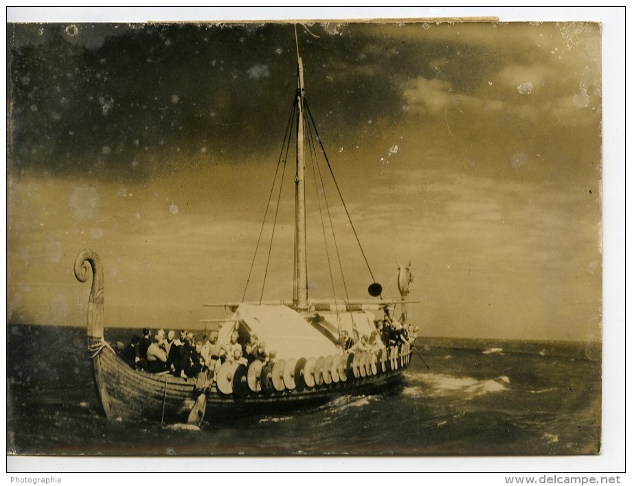 Royaume Uni Broadstairs Viking Drakkar Conquete Ancienne Photo De Presse 1949 - Sonstige & Ohne Zuordnung