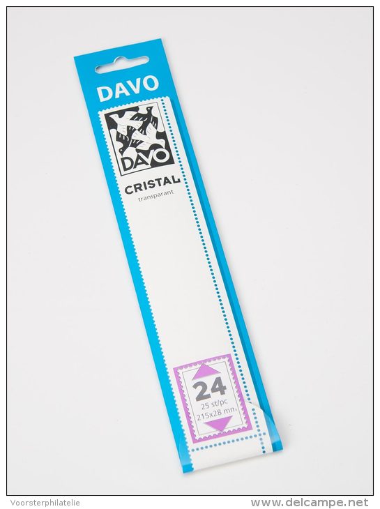 DAVO CRISTAL STROKEN MOUNTS C24 (215 X 28) 25 STK/PCS - Buste Trasparenti