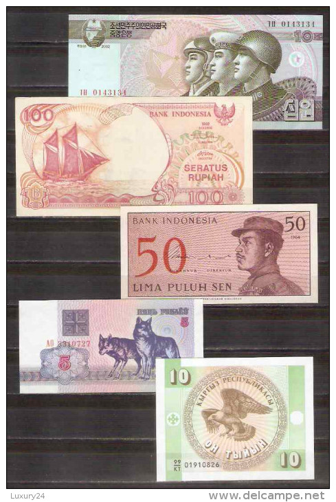 Lot  10  Pcs Different Paper Money Real Money Banknotes - UNC - Vrac - Billets