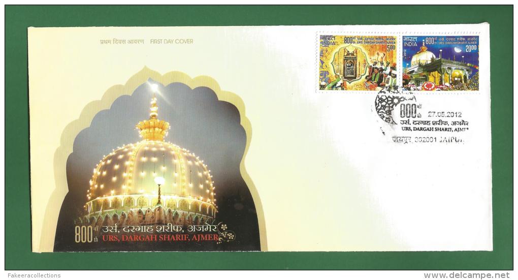INDIA 2012 Inde Indien - DARGAH SHARIF AJMER URS 2v - FDC MNH ** - Moon, Astronomy, Flower, Music , Dance,  - As Scan - Lettres & Documents