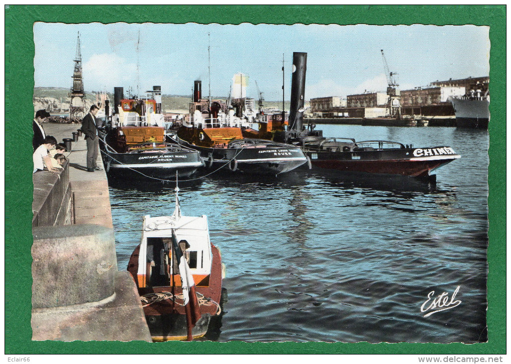 76  ROUEN - Le Port - Les REMORQUEURS Capitaine Albert- Capitaine Louis- Chimenn CPSM Grd Format Année 1960 X - Rimorchiatori