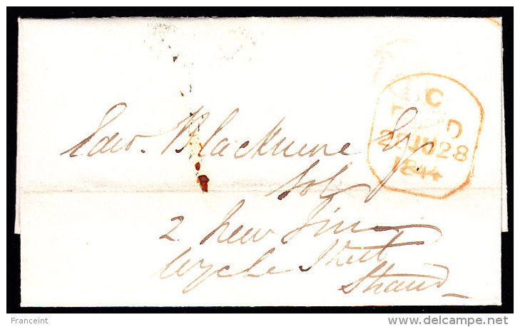 Great Britain Stampless Folded Letter Brighton BS - ...-1840 Prephilately