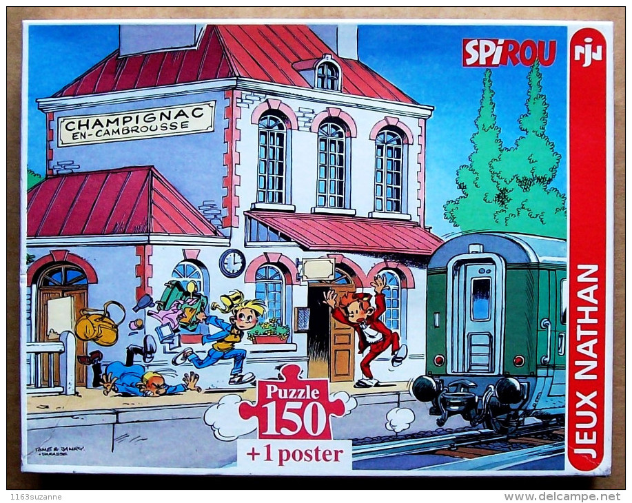 PARFAIT ETAT Et COMPLET Avec Son Poster > PUZZLE 150 Pièces, Nathan, 1994 > SPIROU : Le Grand Départ (Tome & Janry) - Puzzles