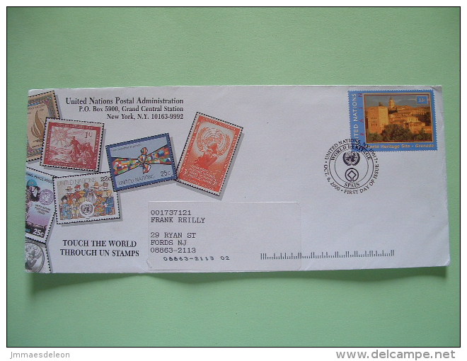 United Nations - New York 2000 FDC Cover To USA - Granada Spain UNESCO World Heritage - Lettres & Documents