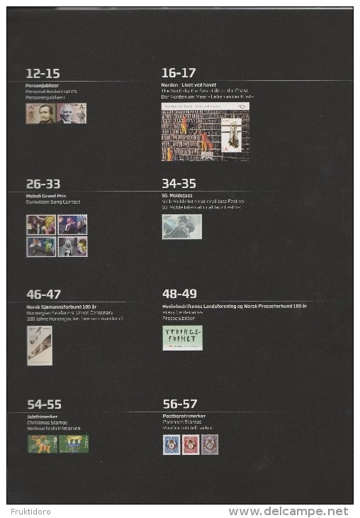 Norway Yearbook Norwegian Stamps 2010 - Art - Wildlife - The North By The Sea - National Tourist Routes - Eurovision - Années Complètes