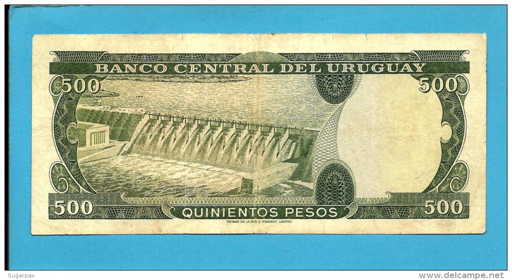 URUGUAY - 500 Pesos - ND 1967 - Pick 48 - Serie A - J. G. ARTIGAS - 2 Scans - Uruguay