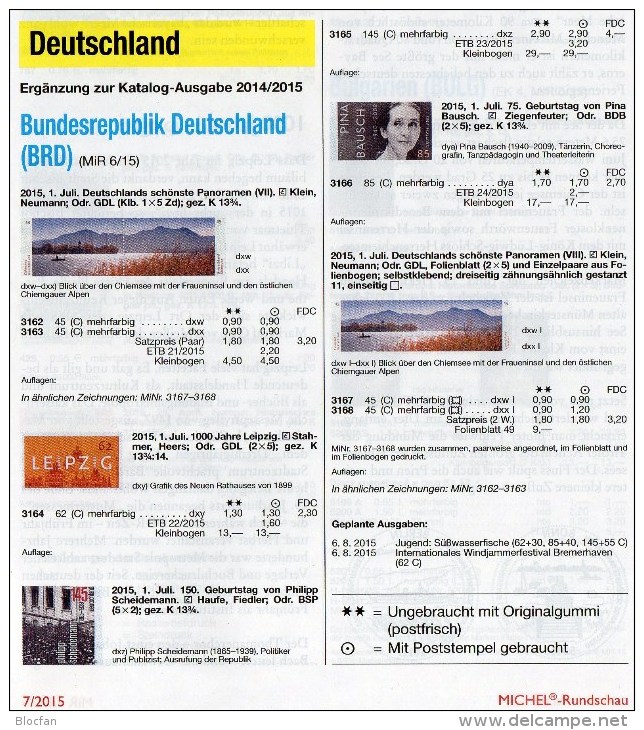 Briefmarken Rundschau MICHEL 7/2015 Neu 6€ New Stamp Of The World Catalogue And Magacine Of Germany ISBN 9 783954 025503 - Ohne Zuordnung