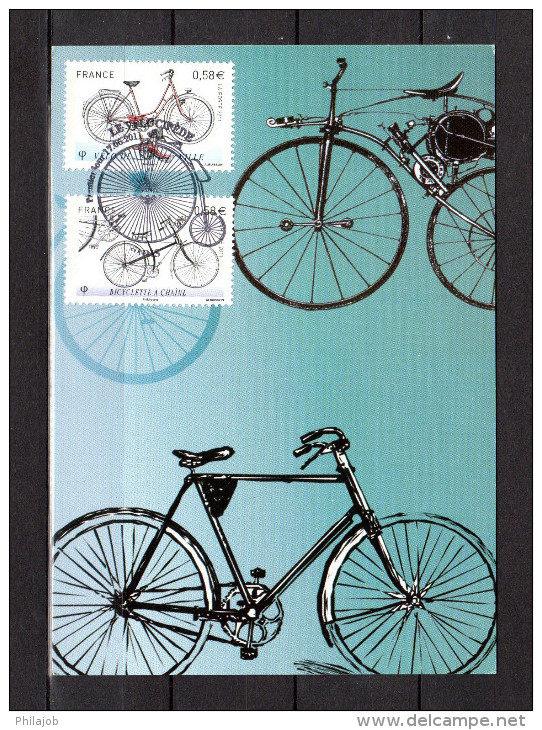 FRANCE 2011 : 3 Cartes Maximum" LE VELOCIPEDE ". N° YT 4550 à 4555 . Parfait état. CM - Radsport