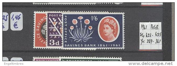 GB 1961 Post Office Savings Bank  SG 623/5 - Nuovi