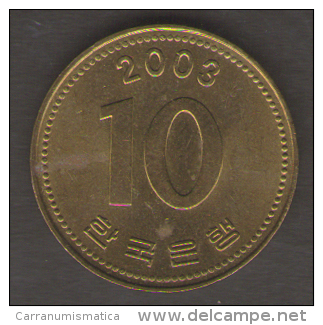 COREA DEL SUD 10 WON 2003 - Corea Del Sud