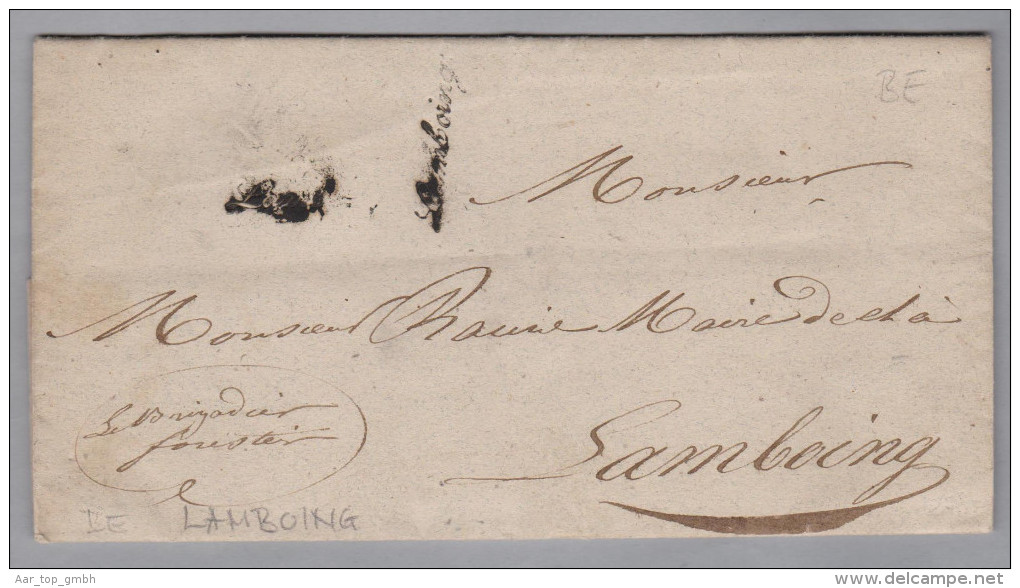 Heimat BE LAMBOING Schriftstempel Auf Ortsbrief - ...-1845 Prephilately