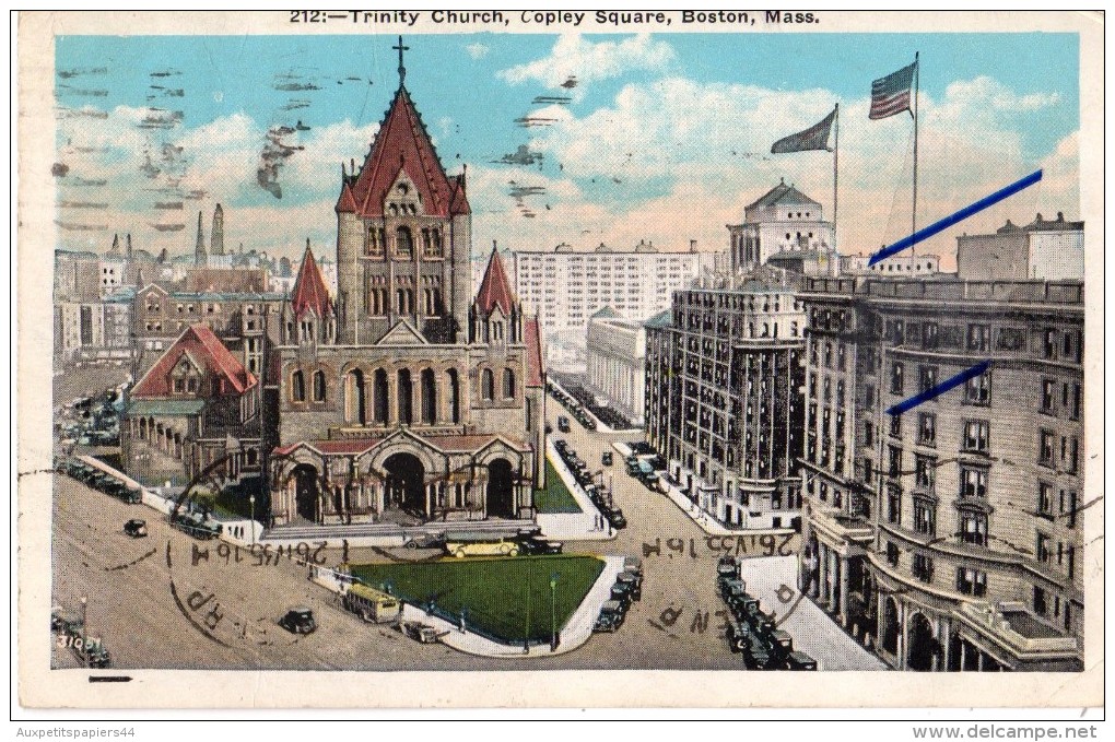 Etats-Unis - Massachusetts - Boston - 1935 - N°212 - Trinity Church, Copley Square, Boston, Mass - Boston