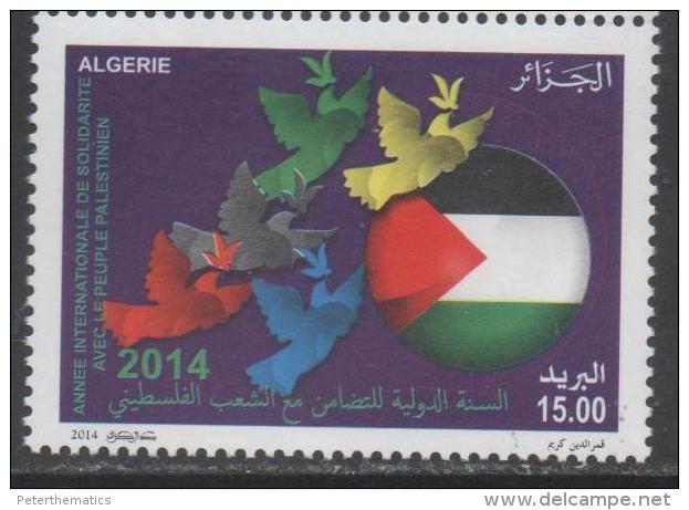 ALGERIA ,2014 ,MNH,FLAGS, SOLIDARITY WITH THE PALESTINIANS ,  1v - Stamps