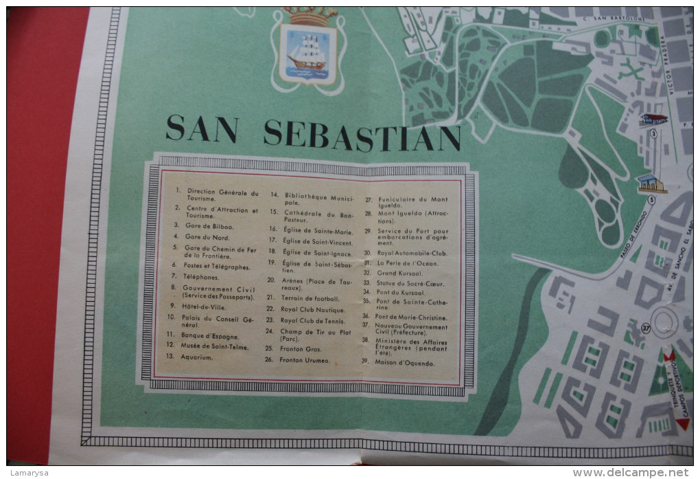 VINTAGE 1955 FOLLETOS TURISTICOS  SAN SEBASTIAN ESPANA ESPAGNE SPAIN EDITE PAR CENTRE ATTRACTION TOURISTIQUE - Cuadernillos Turísticos