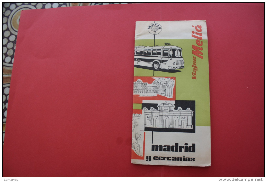 VINTAGE 1955 FOLLETOS TURISTICOS MADRID+PLAN GUIDE  Excursions  ESPANA ESPAGNE SPAIN DEPLIANT  ATTRACTION TOURISTIQUE