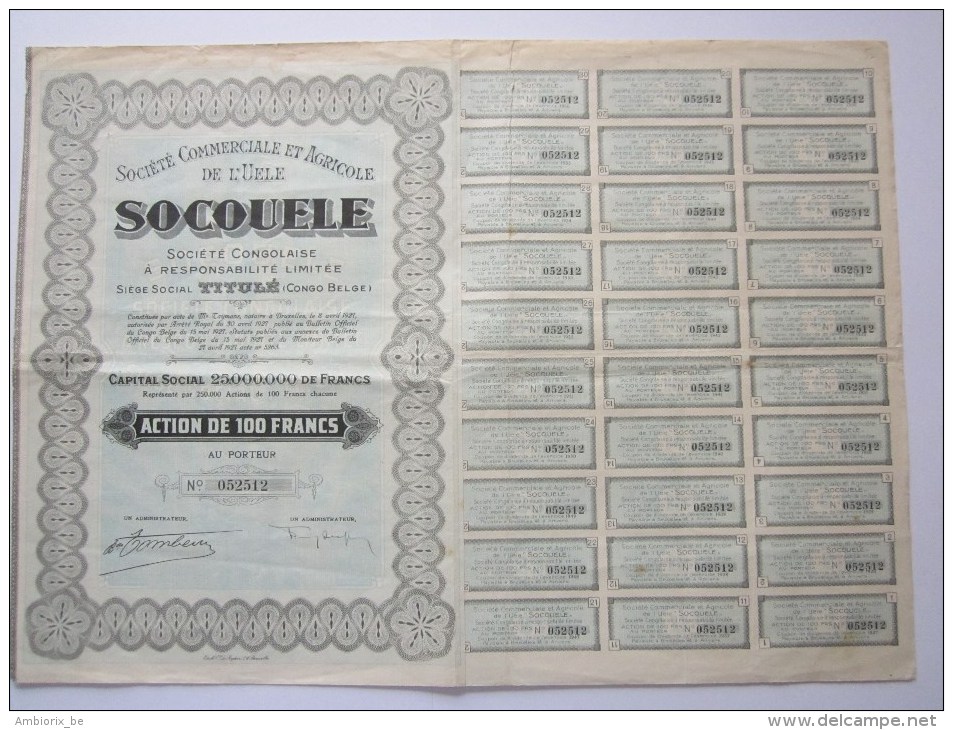 Socouele - Société Commerciale Et Agricole De L'UELE - Afrique