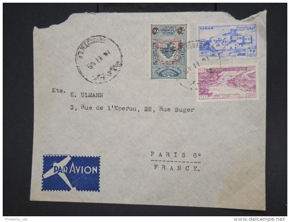 LIBAN - Enveloppe De Beyrouth Pour Paris En 1948 - Aff Plaisant - Par Avion - à Voir - P7710 - Lebanon