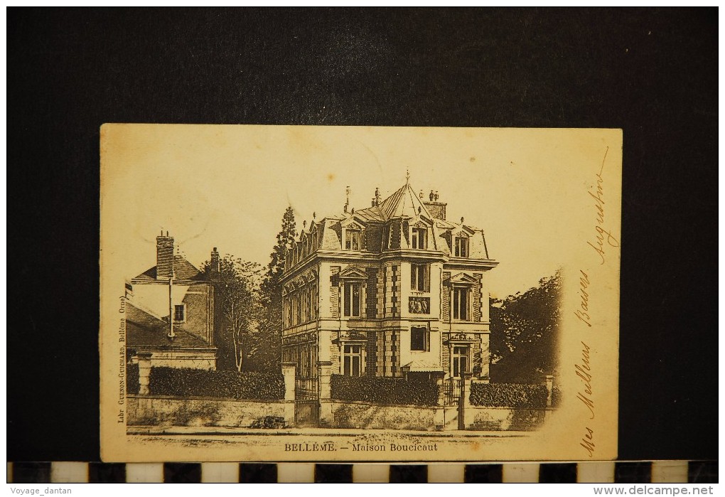 CP, 61, BELLEME Maison Boucicaut   Edition Librairie Guenon Guichard Belleme Dos Simple Precurseur 1903 - Autres & Non Classés