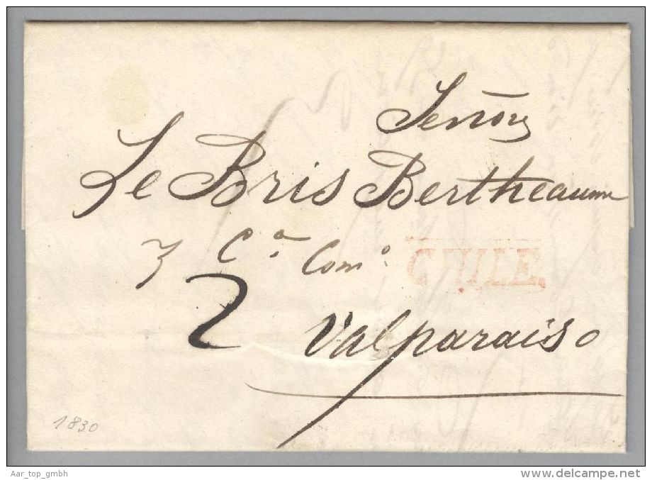 Chile 1830-08-29 Brief Mit Inhalt Nach Valparaiso - Chili
