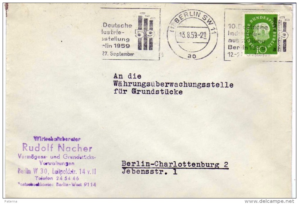 2794   Carta  Berlin 1959, Feria Industrial  Flamme - Briefe U. Dokumente