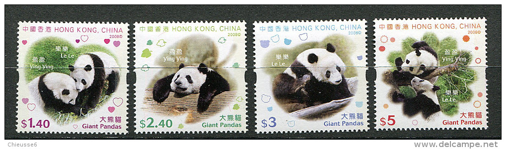 (cl. 8 - P44) Hong Kong ** N° 1397 à 1400 (ref. Michel Au Dos) - Pandas - - Unused Stamps