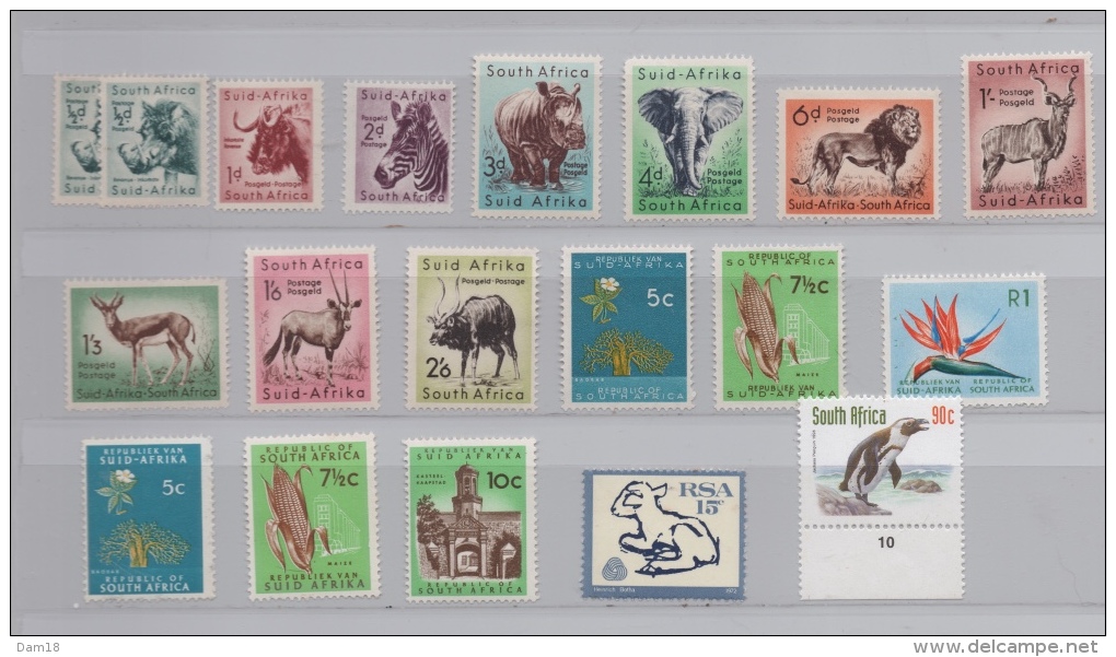 AFRIQUE DU SUD  ENTRE N° 201 ET 212 * + DIVERS ** DONT 291 (YT) FAUNE SAUVAGE ET DIVERS COTE 60,00 EUROS - Unused Stamps