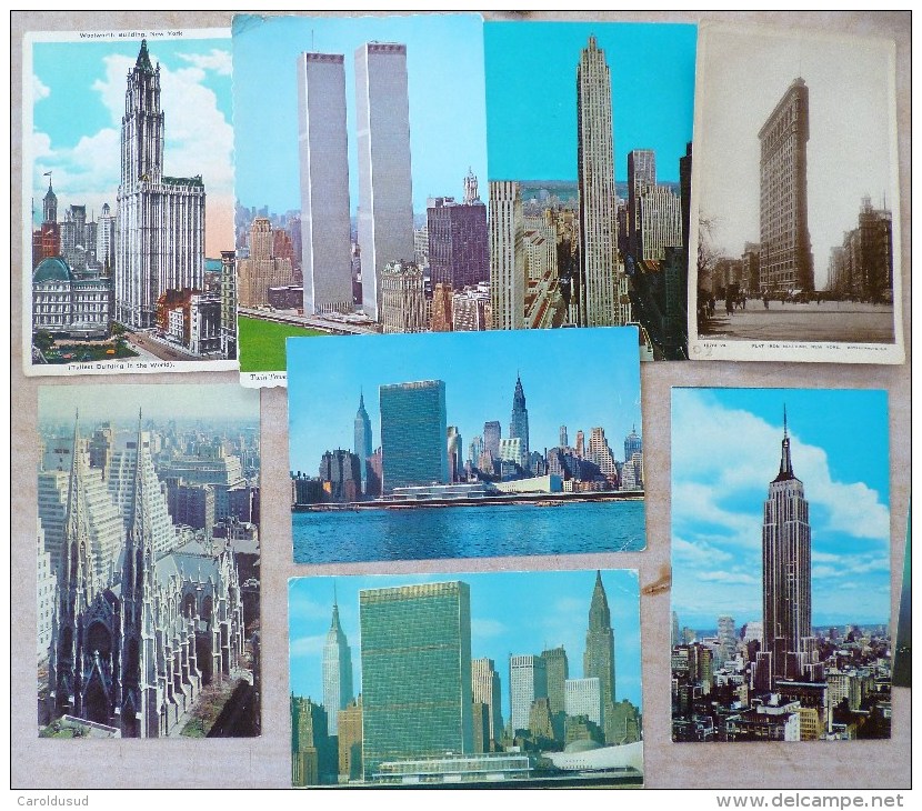 CPA LOT + 20X New York + Carnet 14 Official Views World's Fair 1964-1965 Manhattan Brooklyn Bridge Building VOIR TIMBRES - Collezioni & Lotti