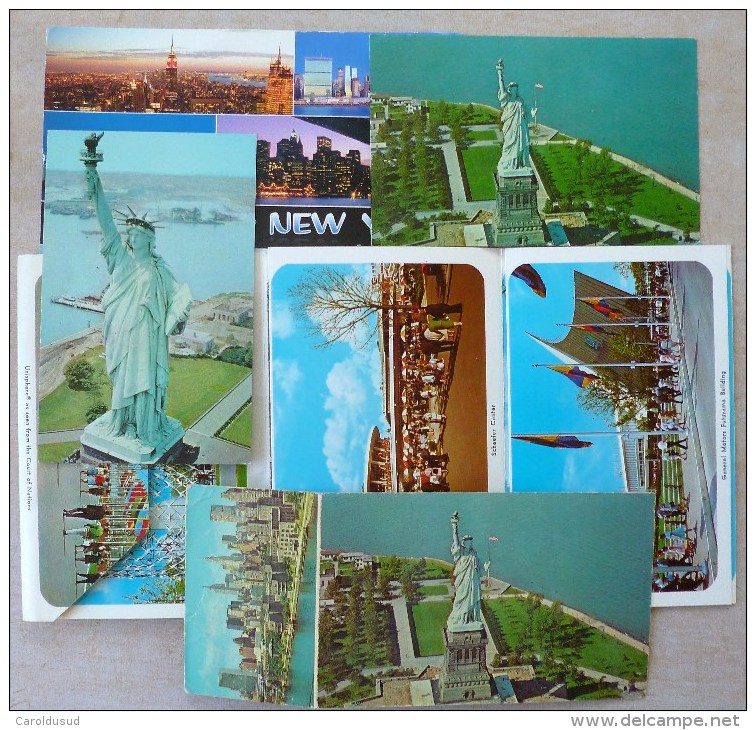 CPA LOT + 20X New York + Carnet 14 Official Views World's Fair 1964-1965 Manhattan Brooklyn Bridge Building VOIR TIMBRES - Collections & Lots