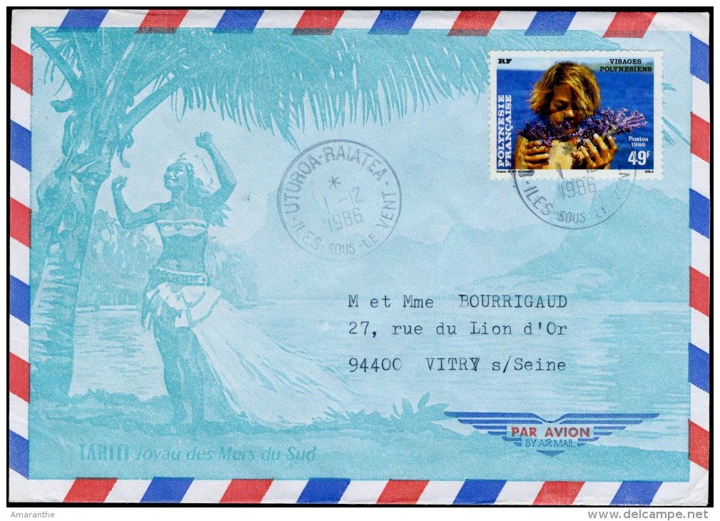 Lettre Illustrée -  Cachet D'UTUROA (ile De RAIATEA) - Storia Postale