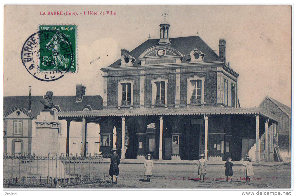 La Barre Eure Enfants Hotel De Ville 1909 état Superbe - Autres & Non Classés