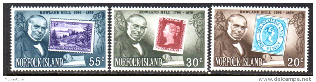 Norfolk Island 1979 Rowland Hill Set Of 3, MNH - Norfolk Island